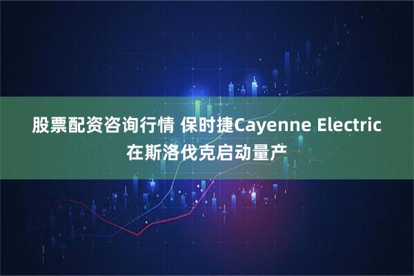 股票配资咨询行情 保时捷Cayenne Electric在斯洛伐克启动量产