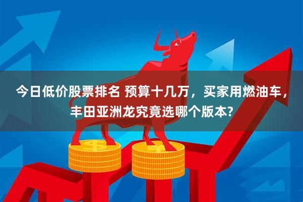今日低价股票排名 预算十几万，买家用燃油车，丰田亚洲龙究竟选哪个版本?